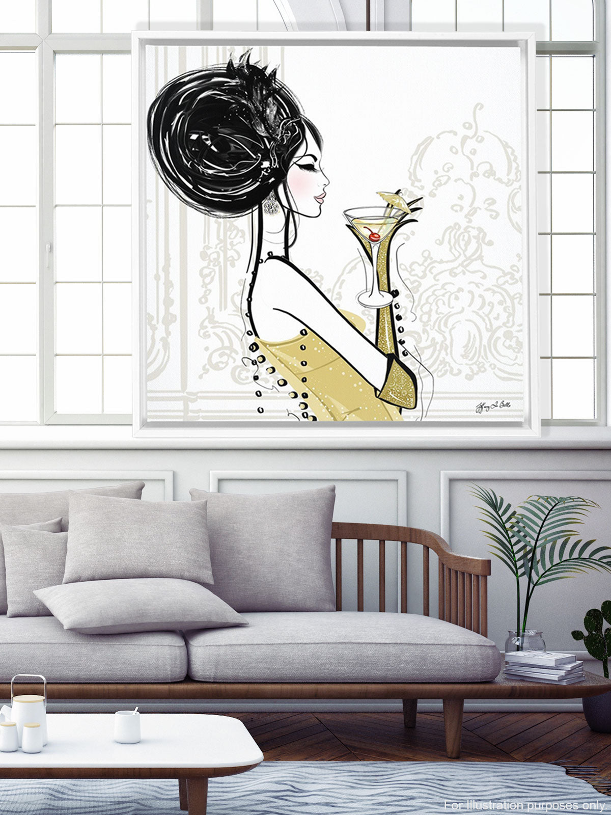 Cocktail Hour - Illustration - Canvas Gallery Print - Unframed or Framed - Tiffany La Belle
