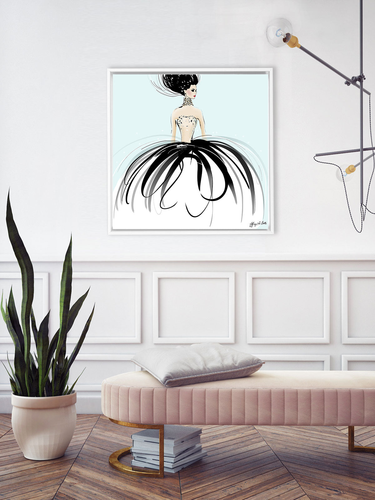Couture Gems - Illustration - Canvas Gallery Print - Unframed or Framed - Tiffany La Belle