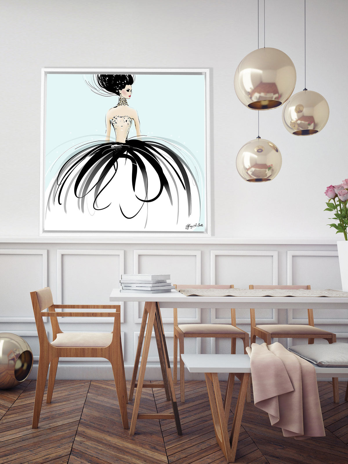 Couture Gems - Illustration - Canvas Gallery Print - Unframed or Framed - Tiffany La Belle