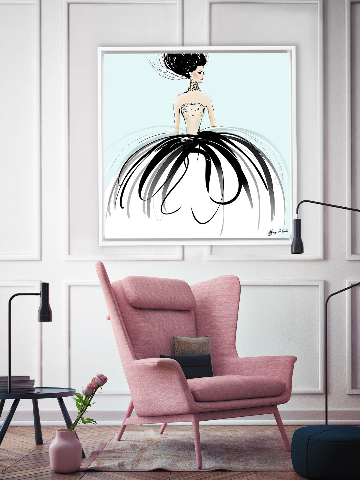 Couture Gems - Illustration - Canvas Gallery Print - Unframed or Framed - Tiffany La Belle