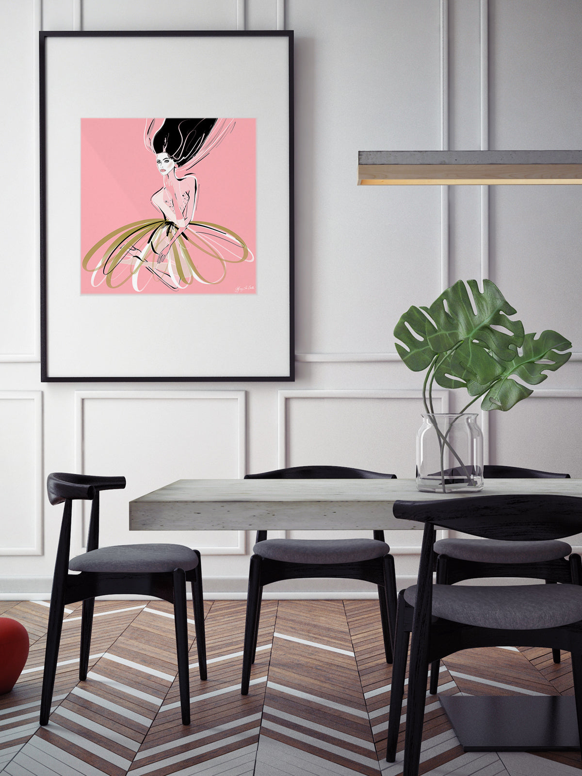 Pink and Pearls - Illustration - Limited Edition Print - Tiffany La Belle