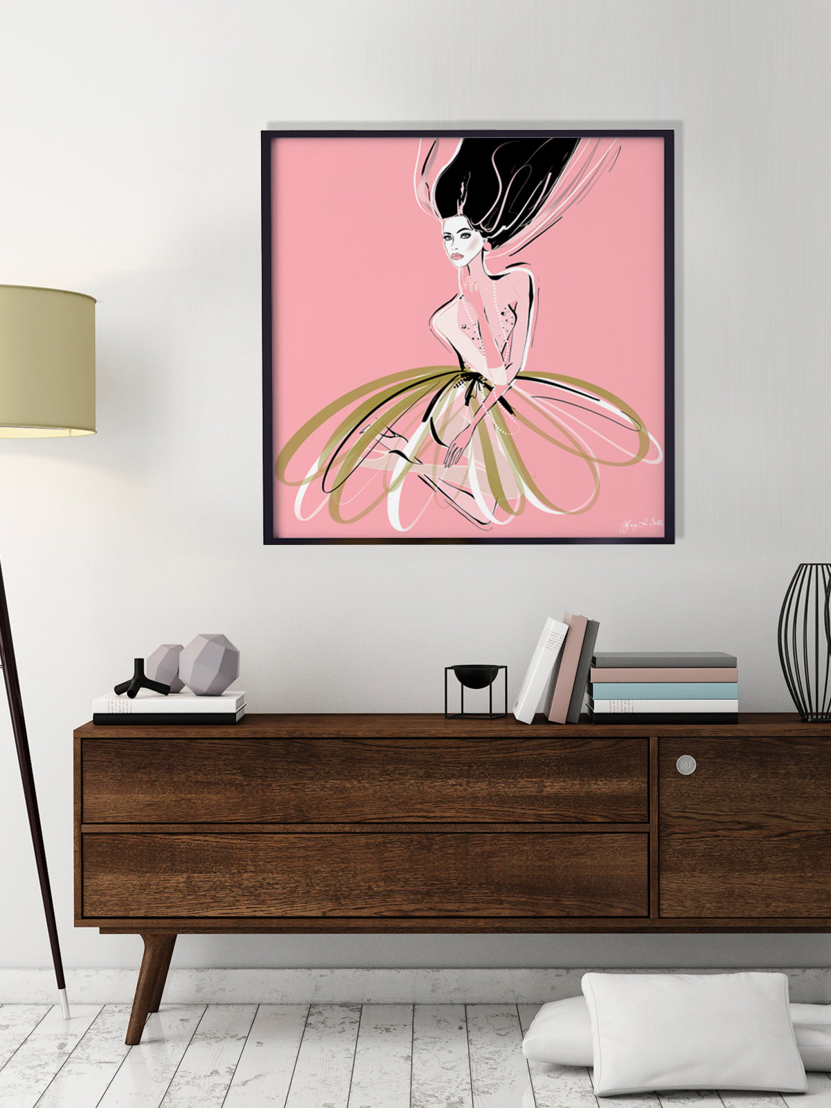 Pink and Pearls - Illustration - Limited Edition Print - Tiffany La Belle
