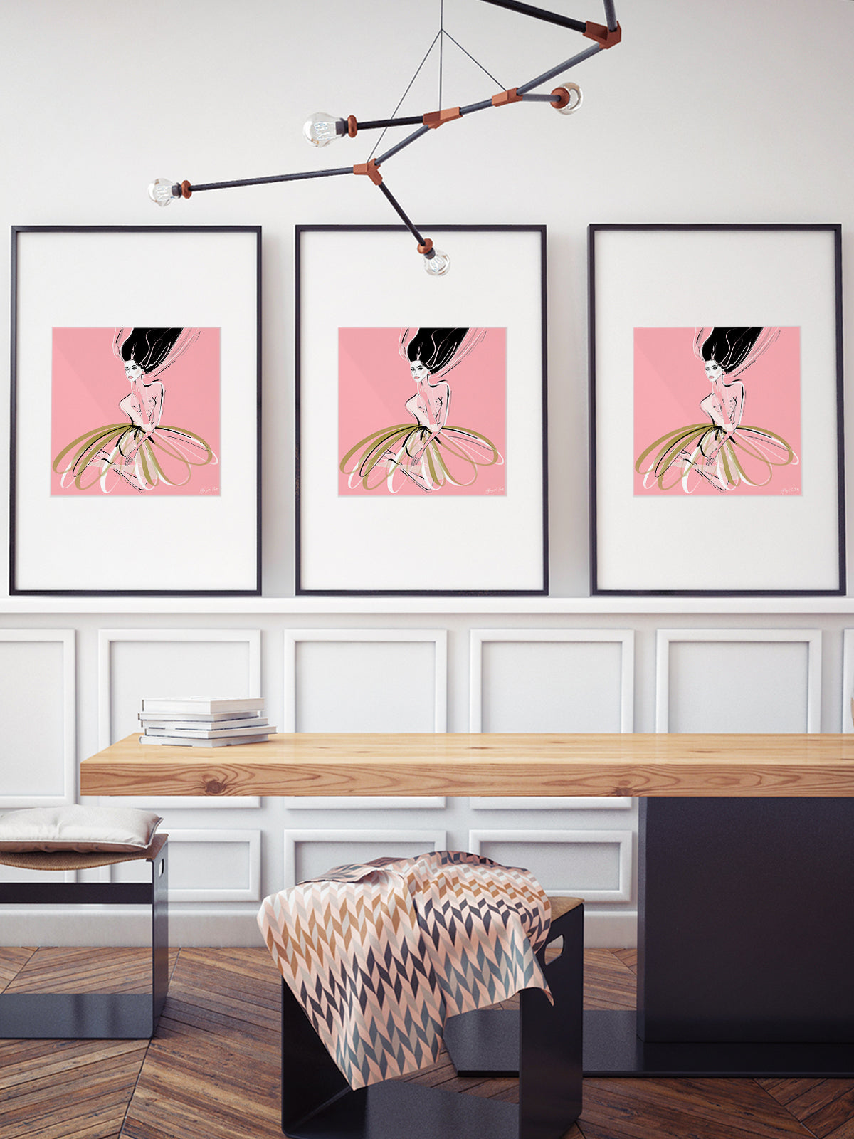 Pink and Pearls - Illustration - Limited Edition Print - Tiffany La Belle