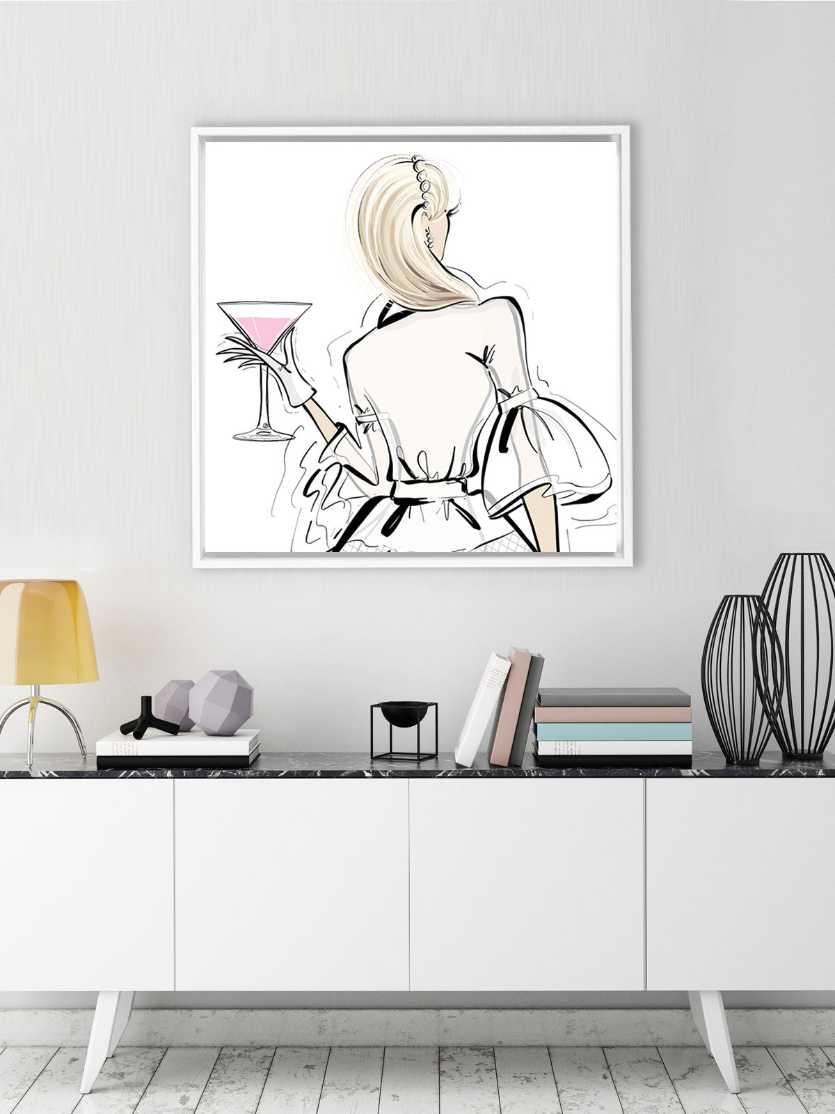 Dior Cocktails - Illustration - Canvas Gallery Print - Unframed or Framed - Tiffany La Belle