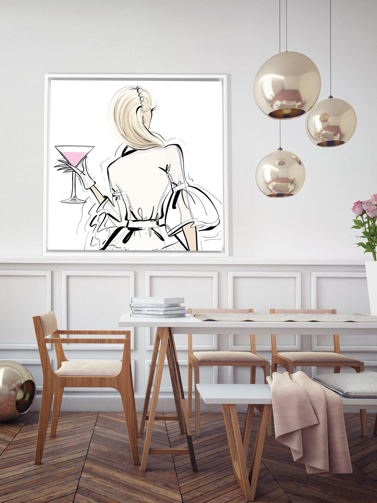 Dior Cocktails - Illustration - Canvas Gallery Print - Unframed or Framed - Tiffany La Belle