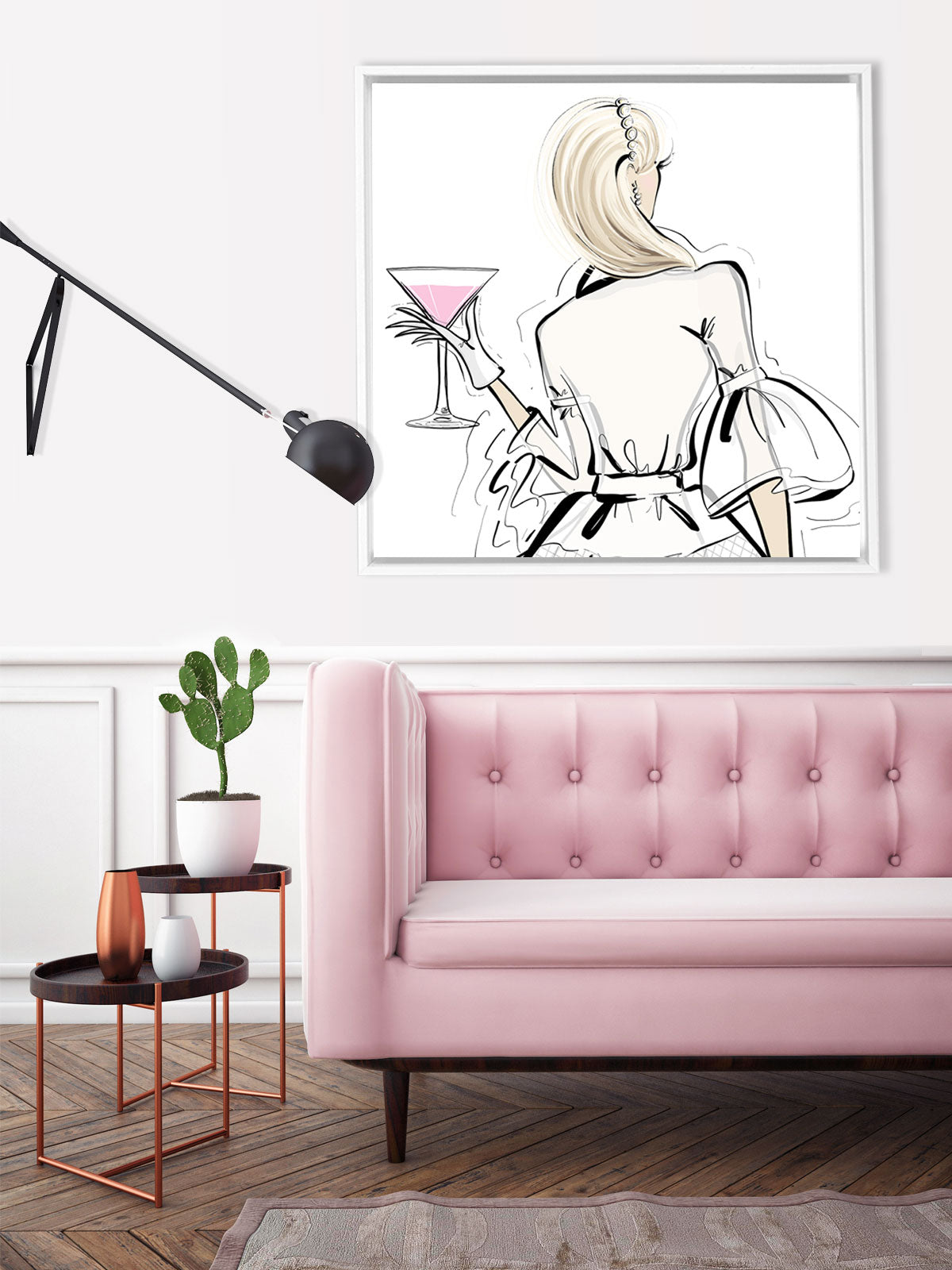 Dior Cocktails - Illustration - Canvas Gallery Print - Unframed or Framed - Tiffany La Belle