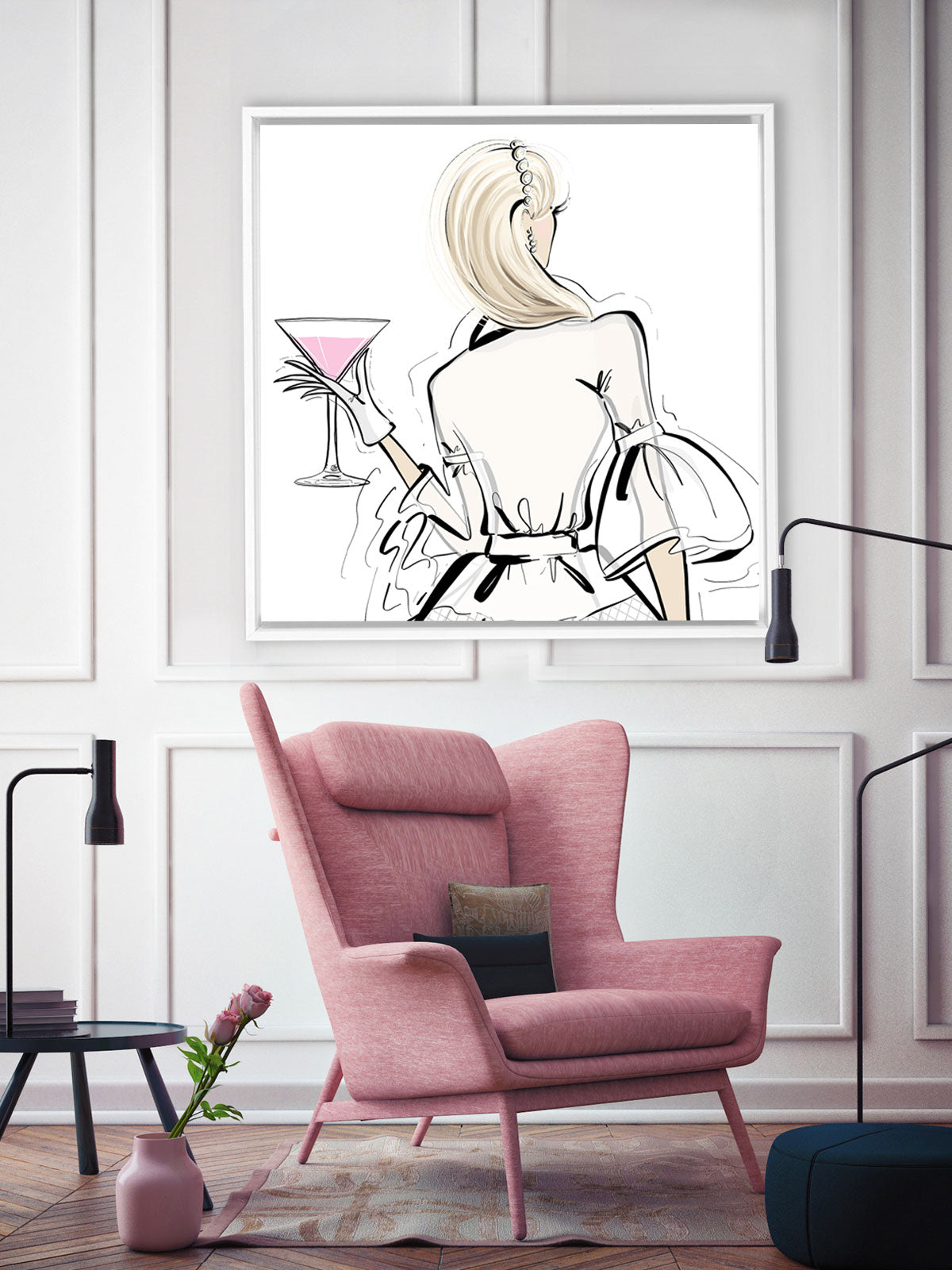 Dior Cocktails - Illustration - Canvas Gallery Print - Unframed or Framed - Tiffany La Belle