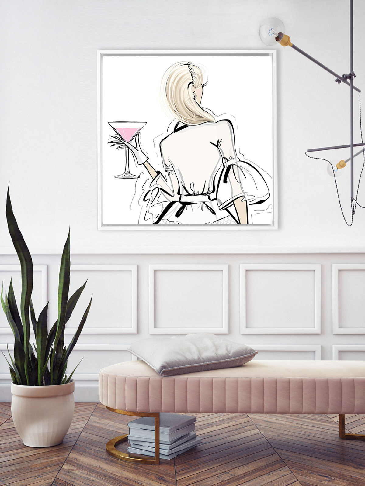 Dior Cocktails - Illustration - Canvas Gallery Print - Unframed or Framed - Tiffany La Belle