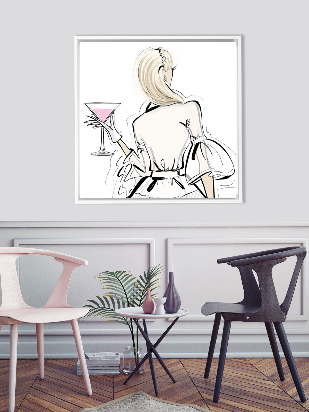 Dior Cocktails - Illustration - Canvas Gallery Print - Unframed or Framed - Tiffany La Belle