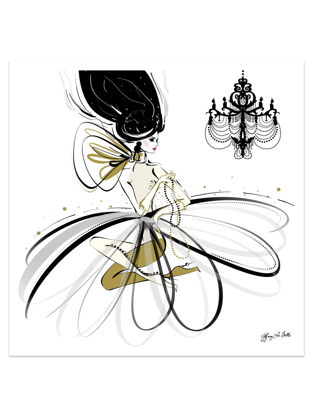 For the Love of Pearls - Illustration - Limited Edition Print - Tiffany La Belle