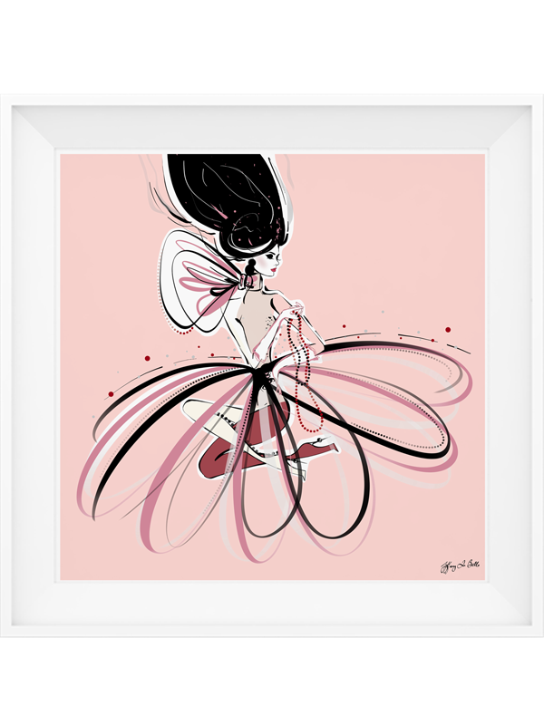 For the Love of Pearls in Pink - Illustration - Limited Edition Print - Tiffany La Belle