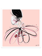For the Love of Pearls in Pink - Illustration - Limited Edition Print - Tiffany La Belle