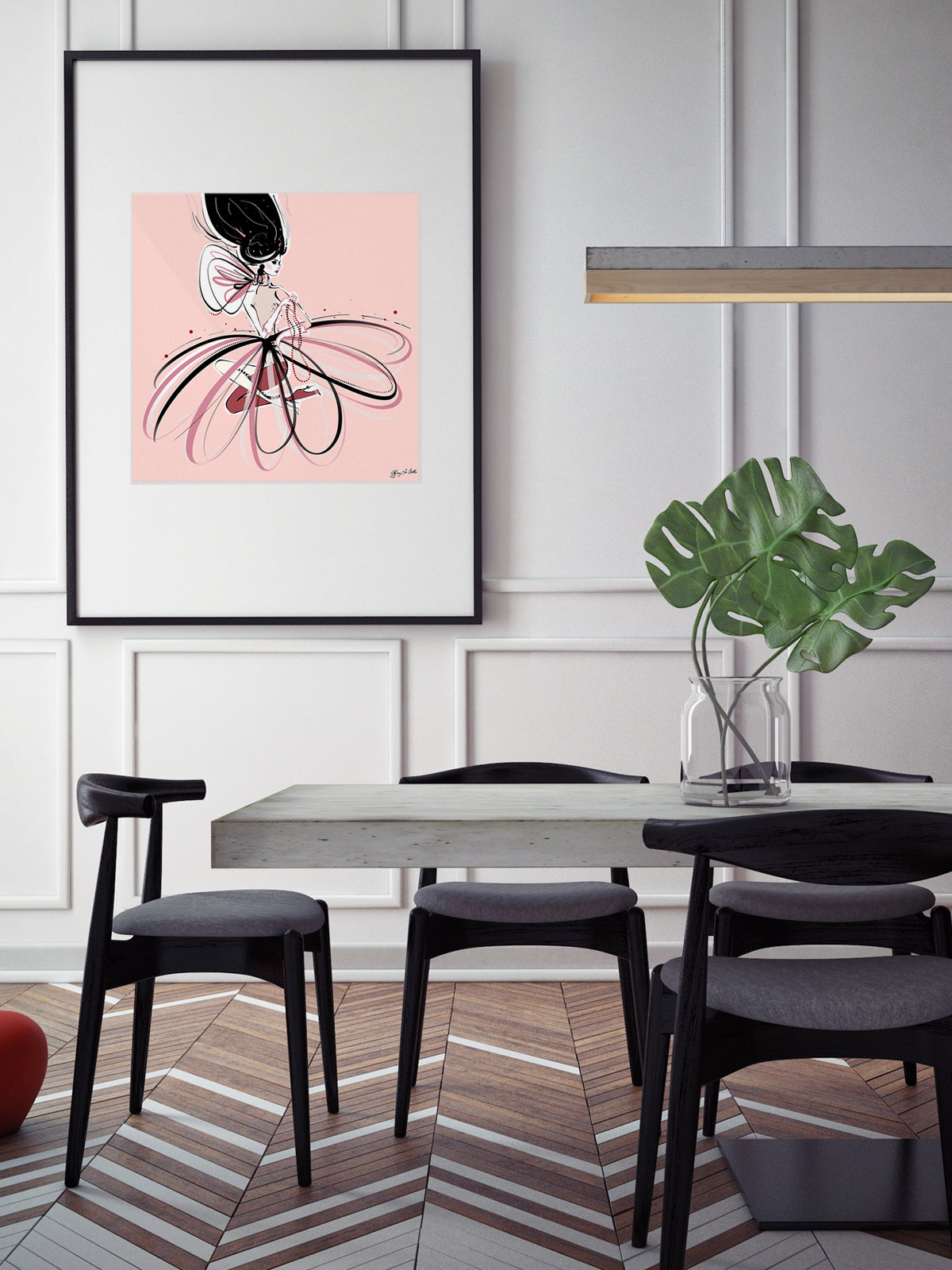 For the Love of Pearls in Pink - Illustration - Limited Edition Print - Tiffany La Belle