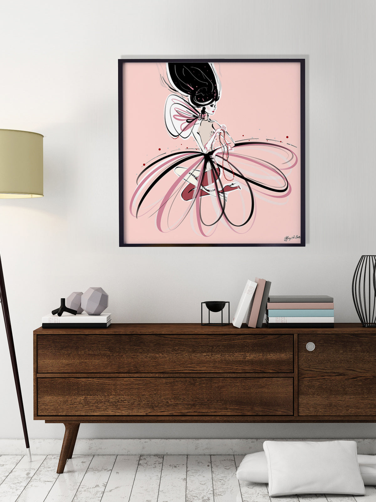 For the Love of Pearls in Pink - Illustration - Limited Edition Print - Tiffany La Belle