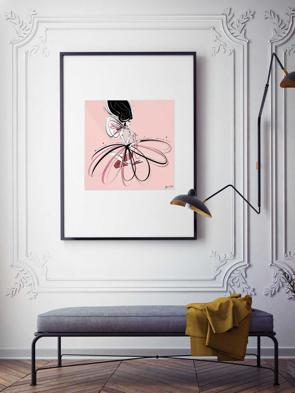 For the Love of Pearls in Pink - Illustration - Limited Edition Print - Tiffany La Belle