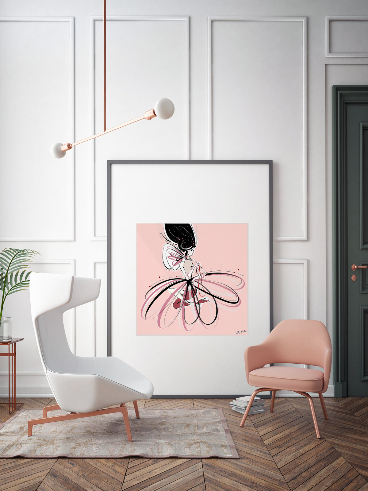 For the Love of Pearls in Pink - Illustration - Limited Edition Print - Tiffany La Belle