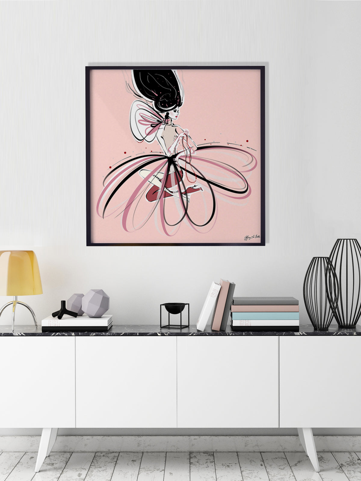 For the Love of Pearls in Pink - Illustration - Limited Edition Print - Tiffany La Belle