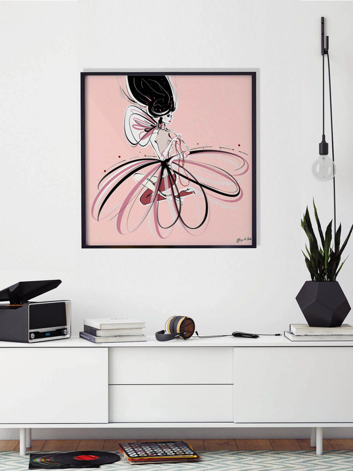 For the Love of Pearls in Pink - Illustration - Limited Edition Print - Tiffany La Belle