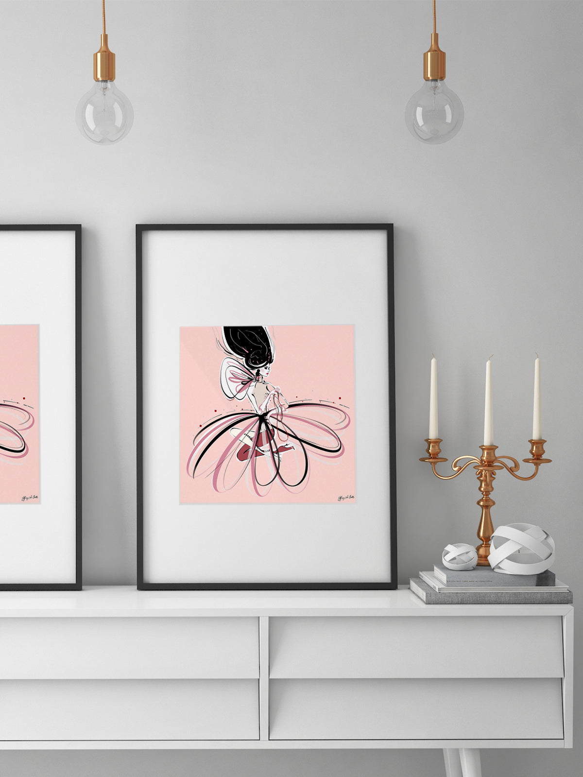 For the Love of Pearls in Pink - Illustration - Limited Edition Print - Tiffany La Belle