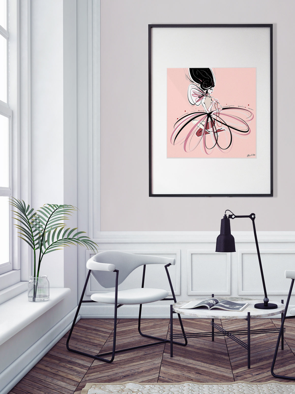 For the Love of Pearls in Pink - Illustration - Limited Edition Print - Tiffany La Belle