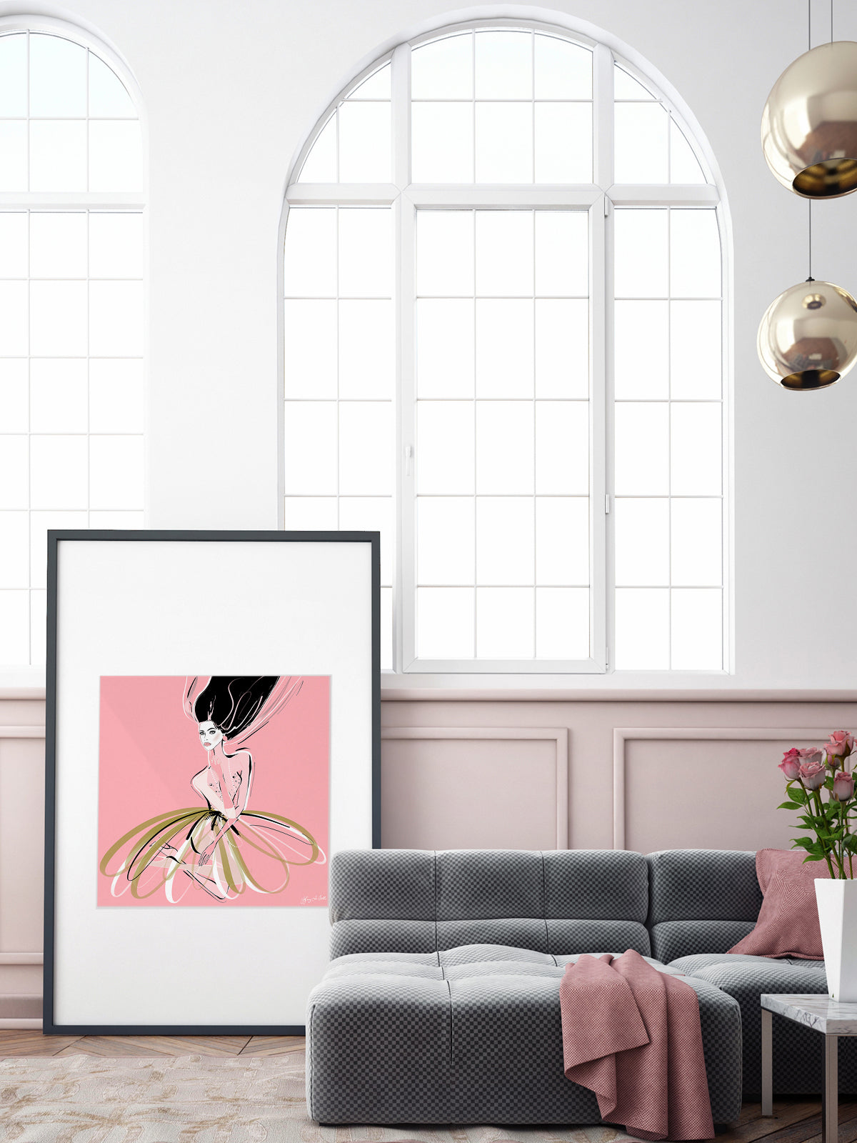Pink and Pearls - Illustration - Limited Edition Print - Tiffany La Belle