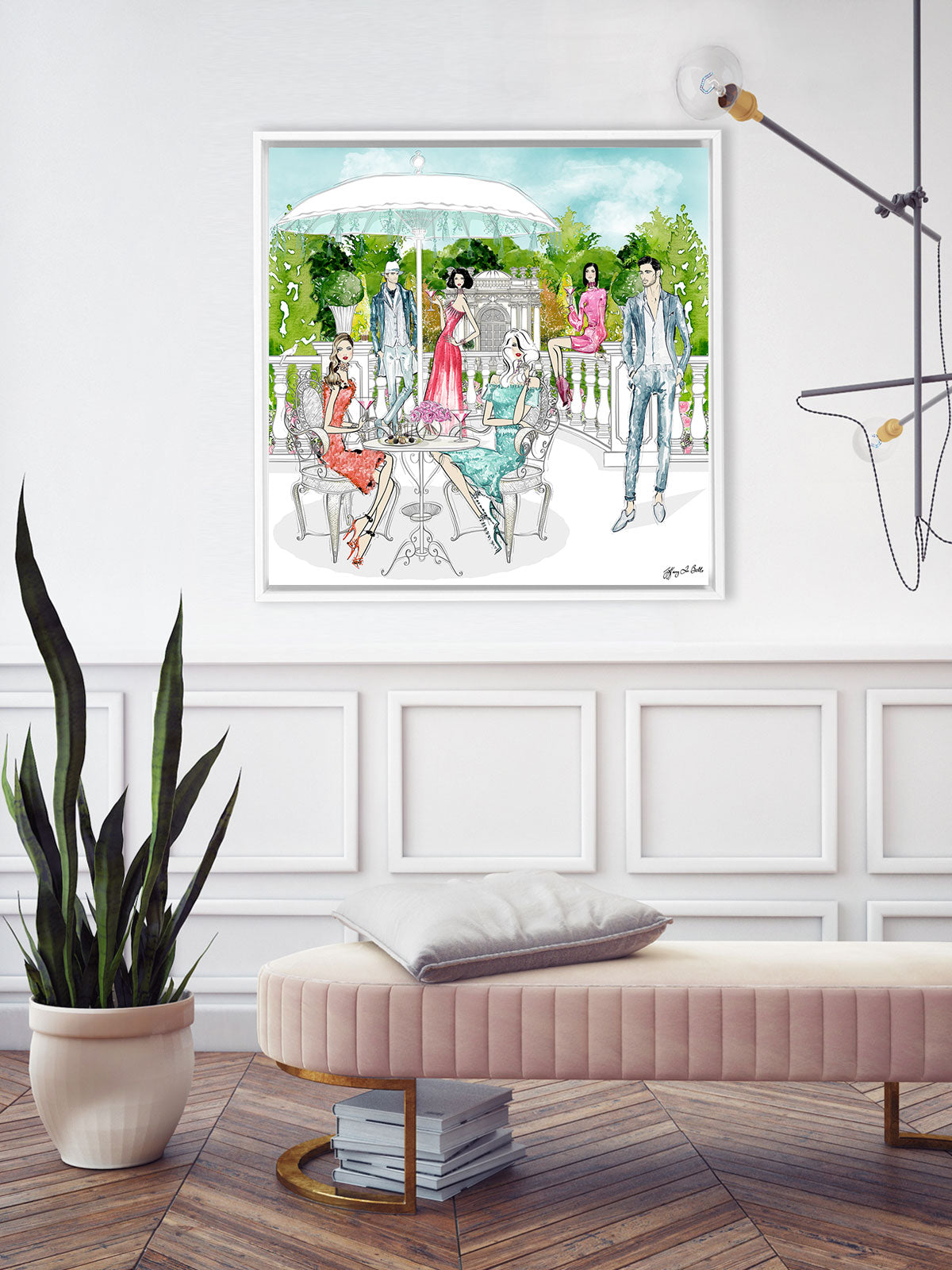 Garden Party - Illustration - Canvas Gallery Print - Unframed or Framed - Tiffany La Belle