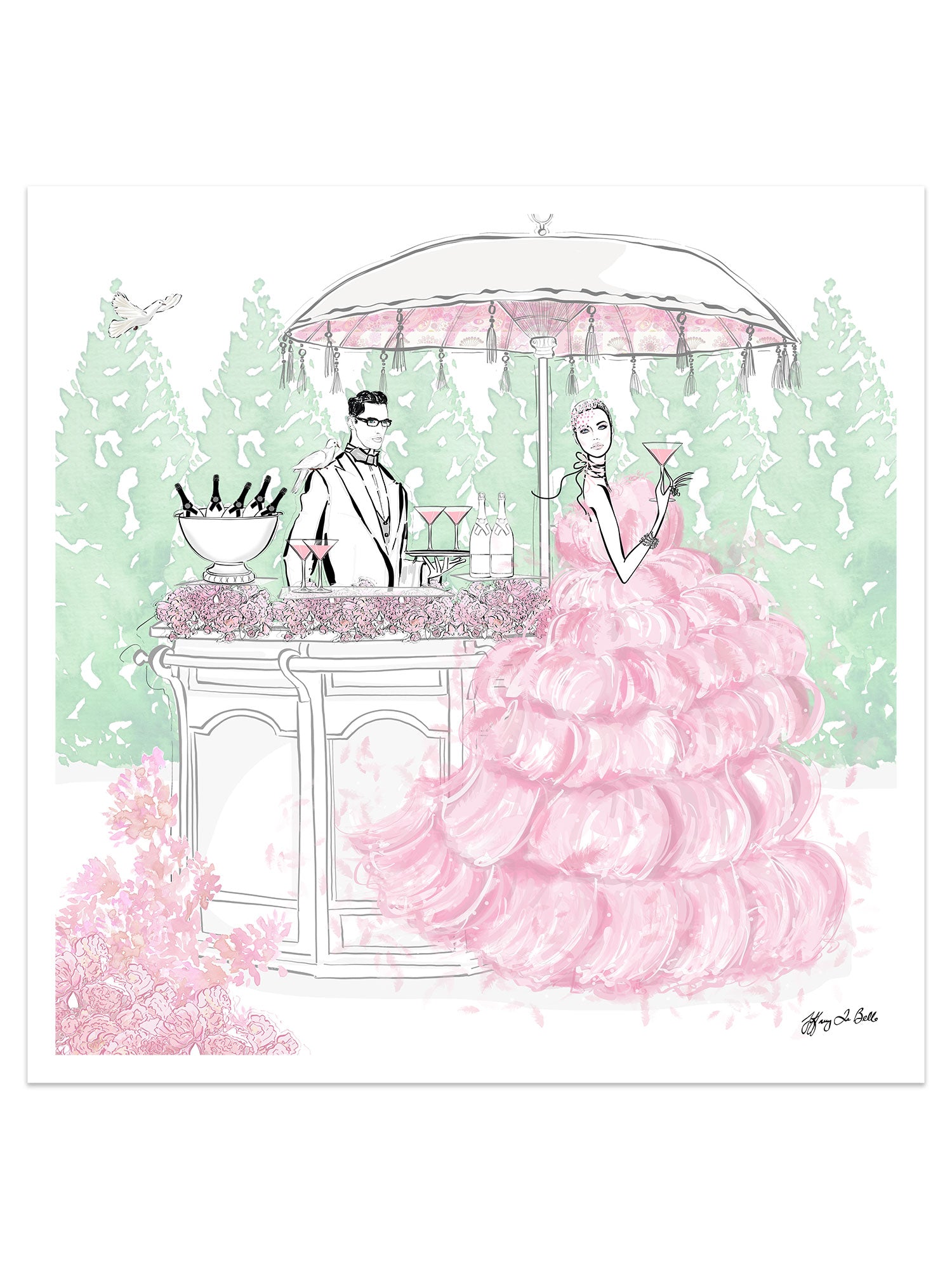 Giambattista Valli Cocktail Couture - Illustration - Limited Edition Print - Tiffany La Belle