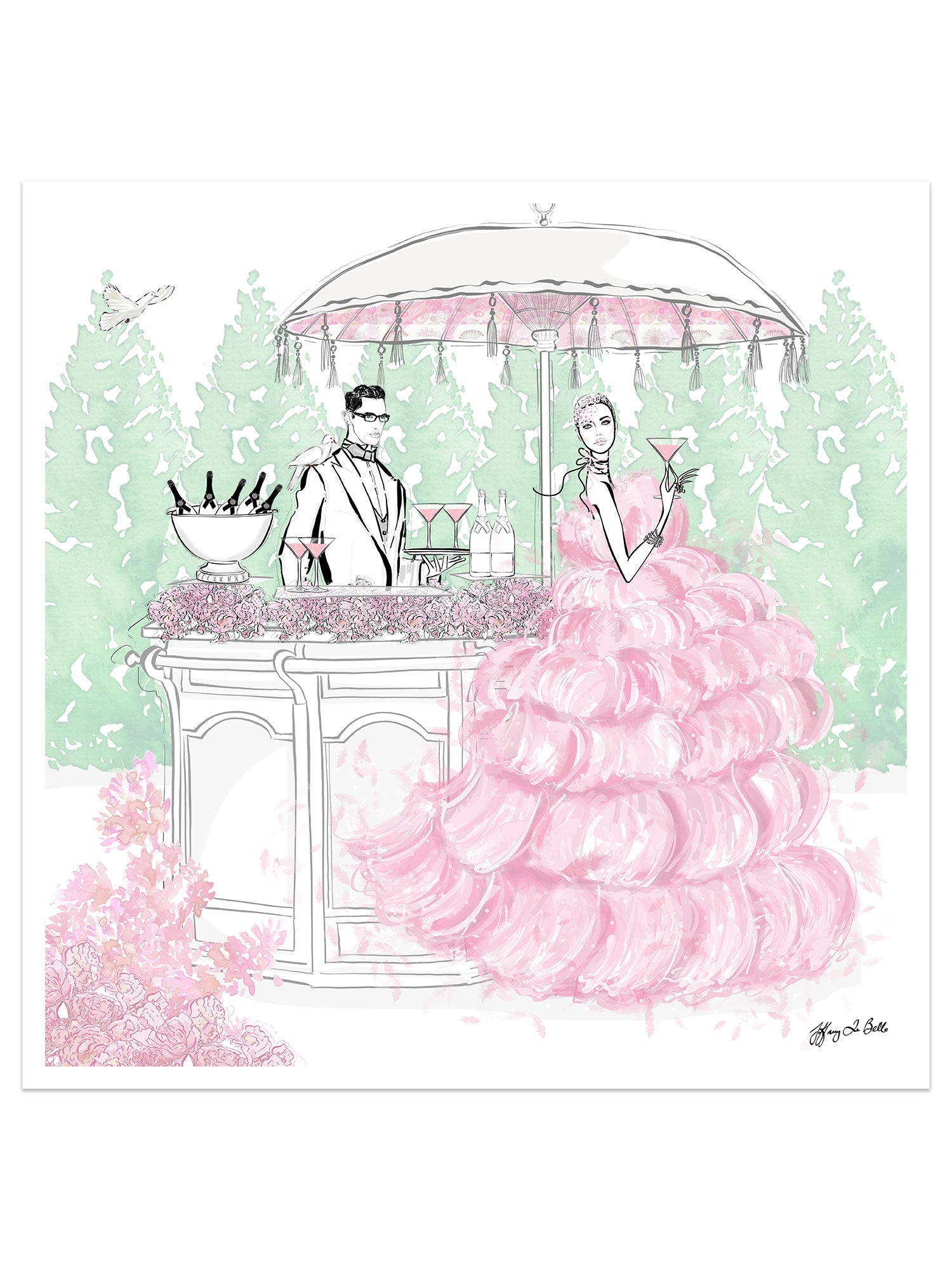 Giambattista Valli Cocktail Couture - Illustration - Limited Edition Print - Tiffany La Belle