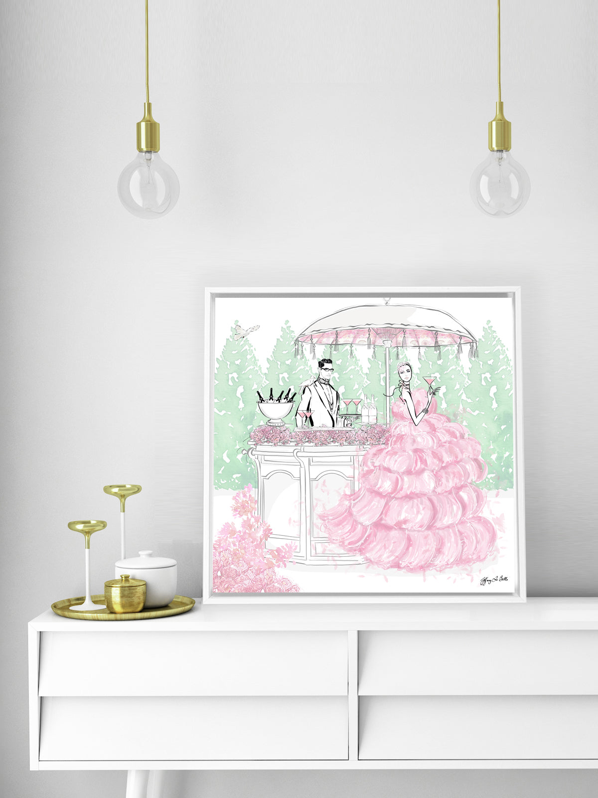 Giambattista Valli Cocktail Couture - Illustration - Canvas Gallery Print - Unframed or Framed - Tiffany La Belle