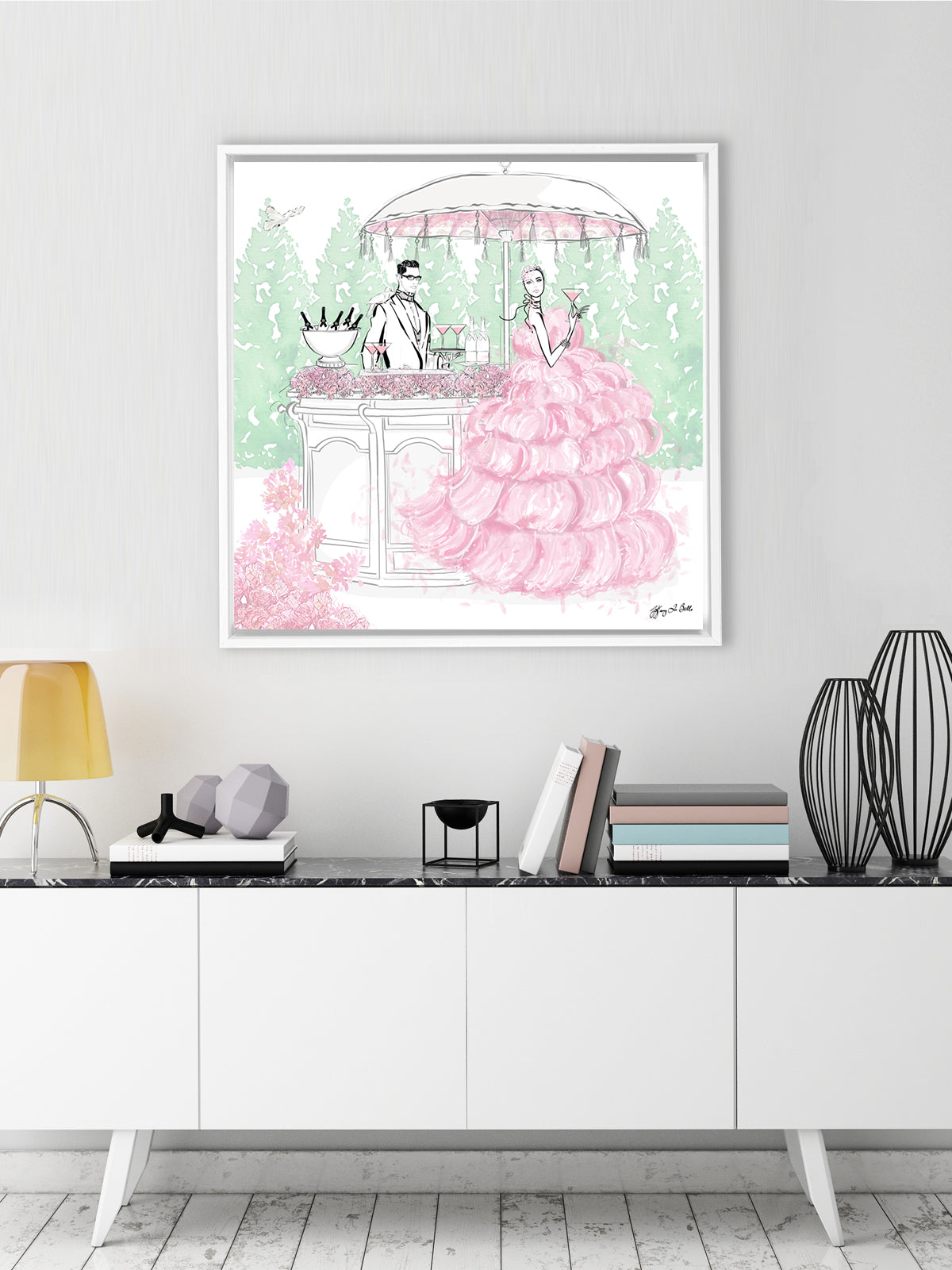 Giambattista Valli Cocktail Couture - Illustration - Canvas Gallery Print - Unframed or Framed - Tiffany La Belle