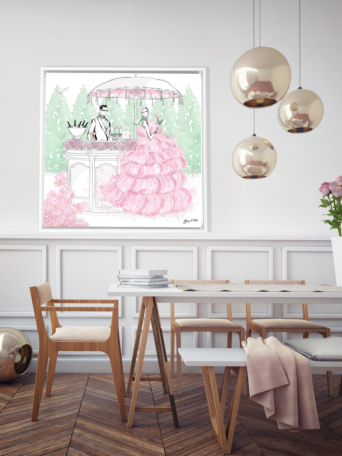 Giambattista Valli Cocktail Couture - Illustration - Canvas Gallery Print - Unframed or Framed - Tiffany La Belle