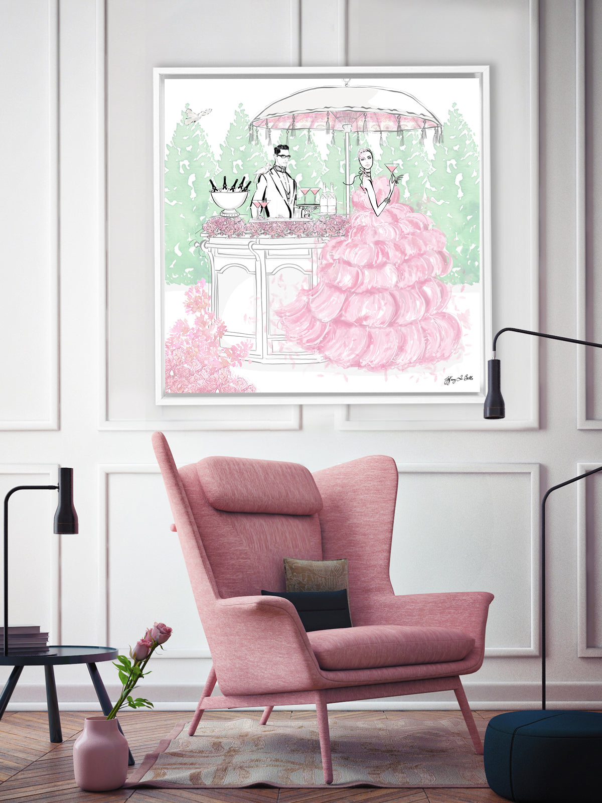 Giambattista Valli Cocktail Couture - Illustration - Canvas Gallery Print - Unframed or Framed - Tiffany La Belle