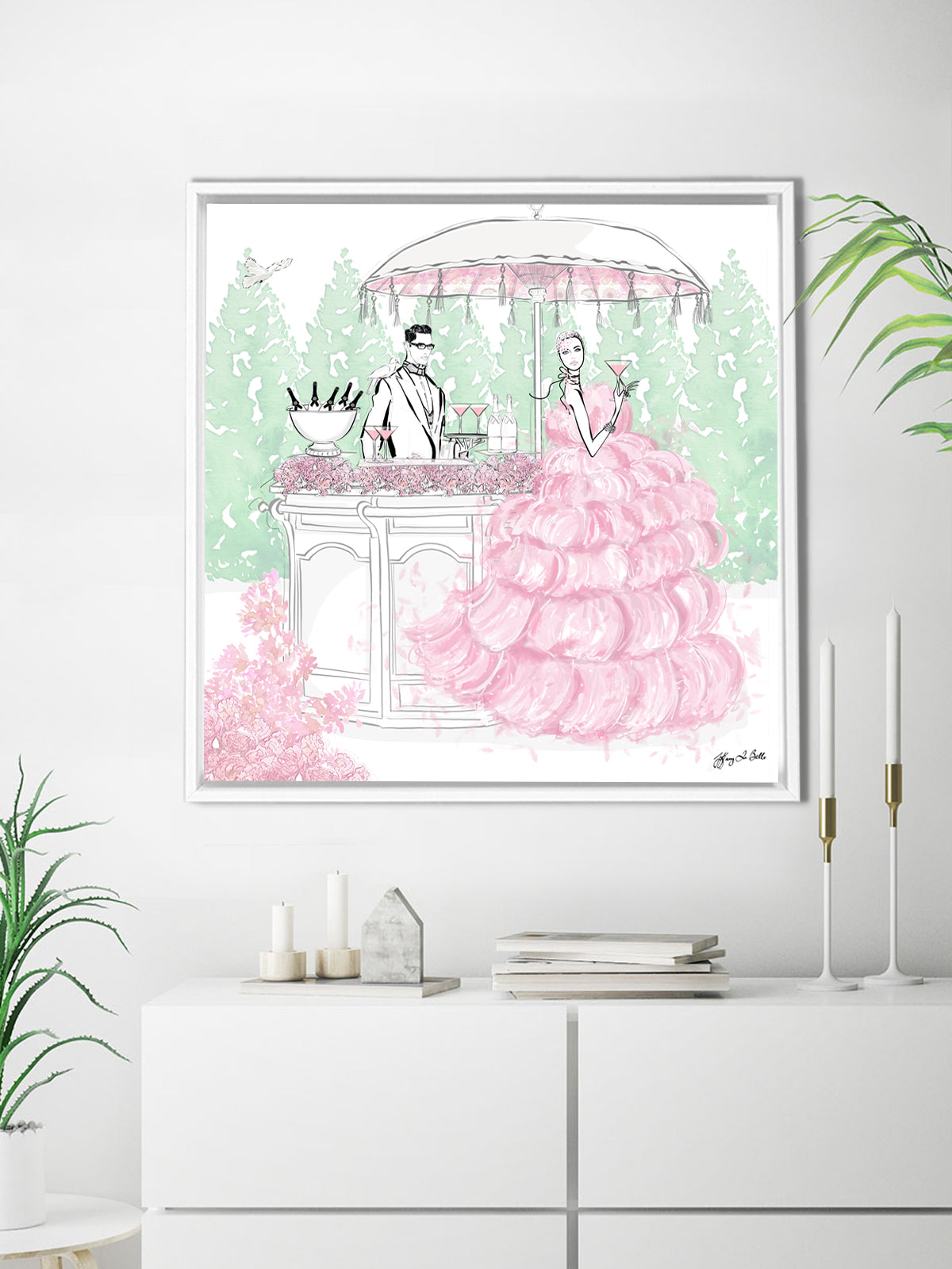 Giambattista Valli Cocktail Couture - Illustration - Canvas Gallery Print - Unframed or Framed - Tiffany La Belle