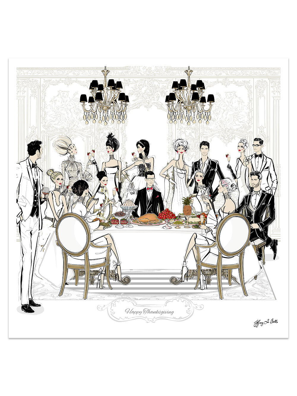 Happy Thanksgiving - Illustration - Limited Edition Print - Tiffany La Belle