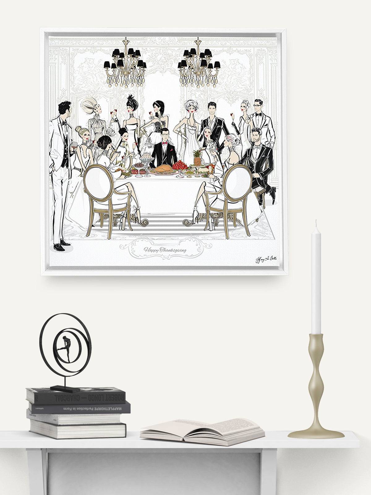 Happy Thanksgiving - Illustration - Canvas Gallery Print - Unframed or Framed - Tiffany La Belle