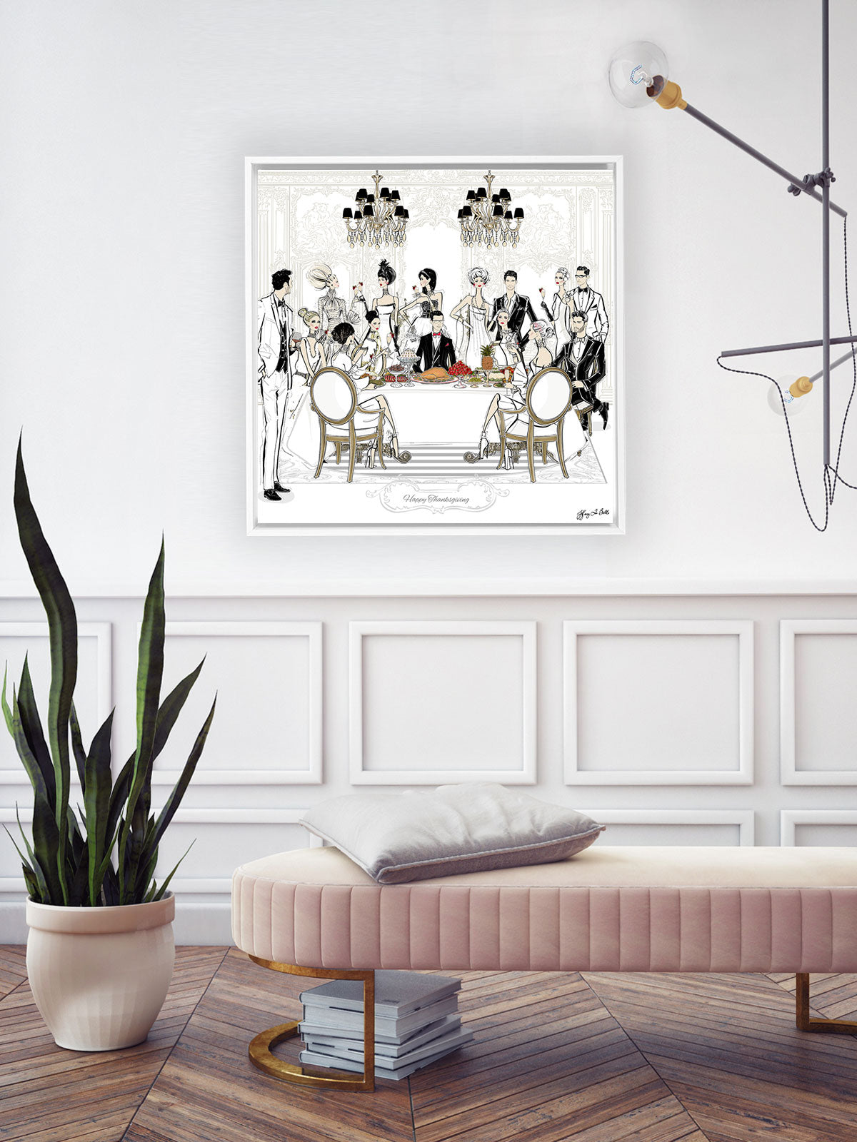 Happy Thanksgiving - Illustration - Canvas Gallery Print - Unframed or Framed - Tiffany La Belle