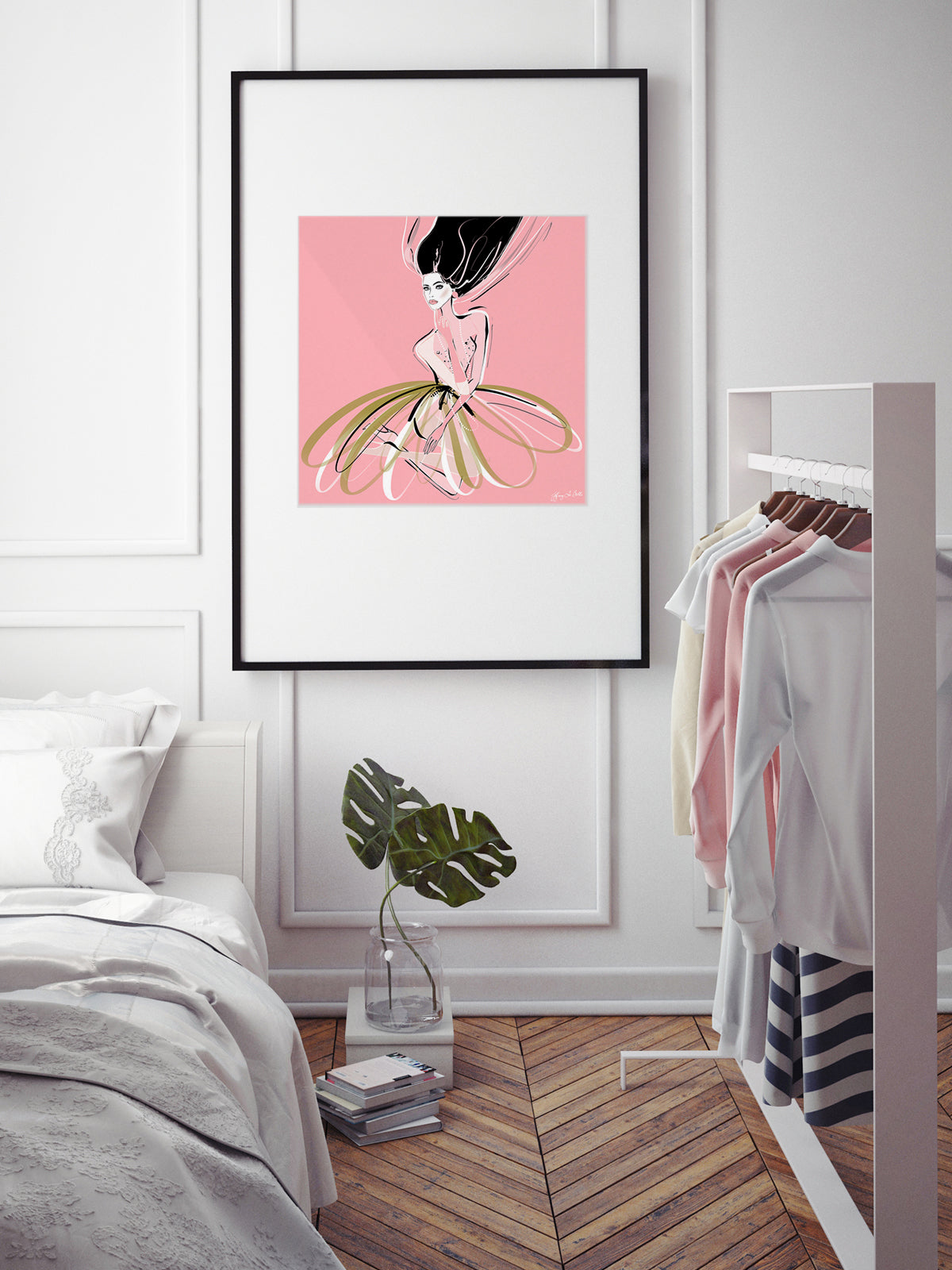 Pink and Pearls - Illustration - Limited Edition Print - Tiffany La Belle