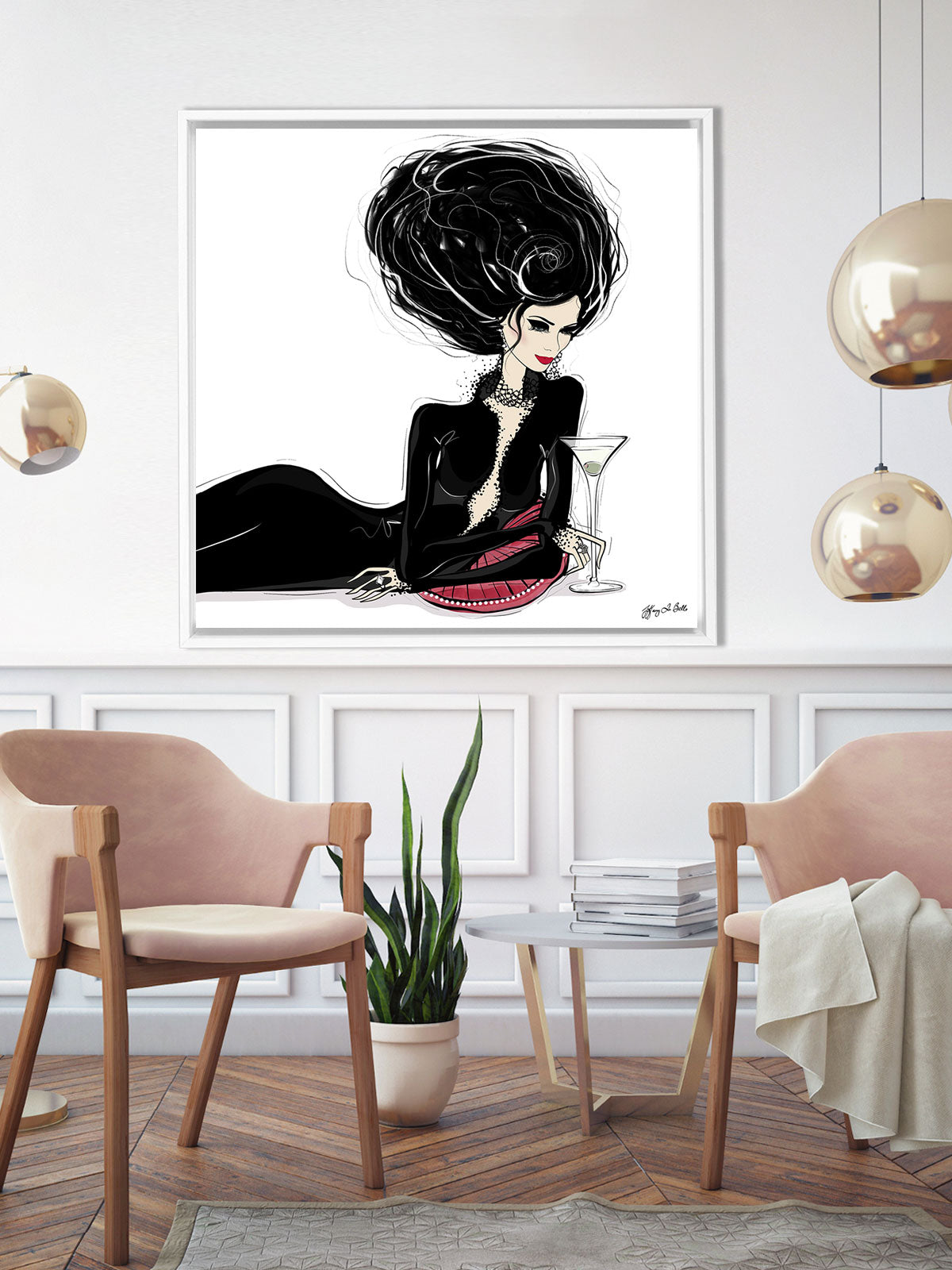 Martini Moments - Illustration - Canvas Gallery Print - Unframed or Framed - Tiffany La Belle