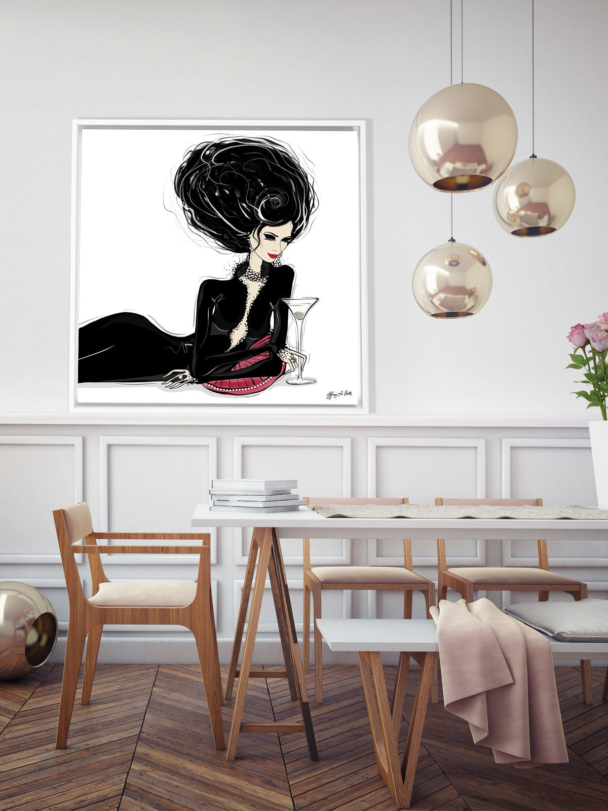 Martini Moments - Illustration - Canvas Gallery Print - Unframed or Framed - Tiffany La Belle