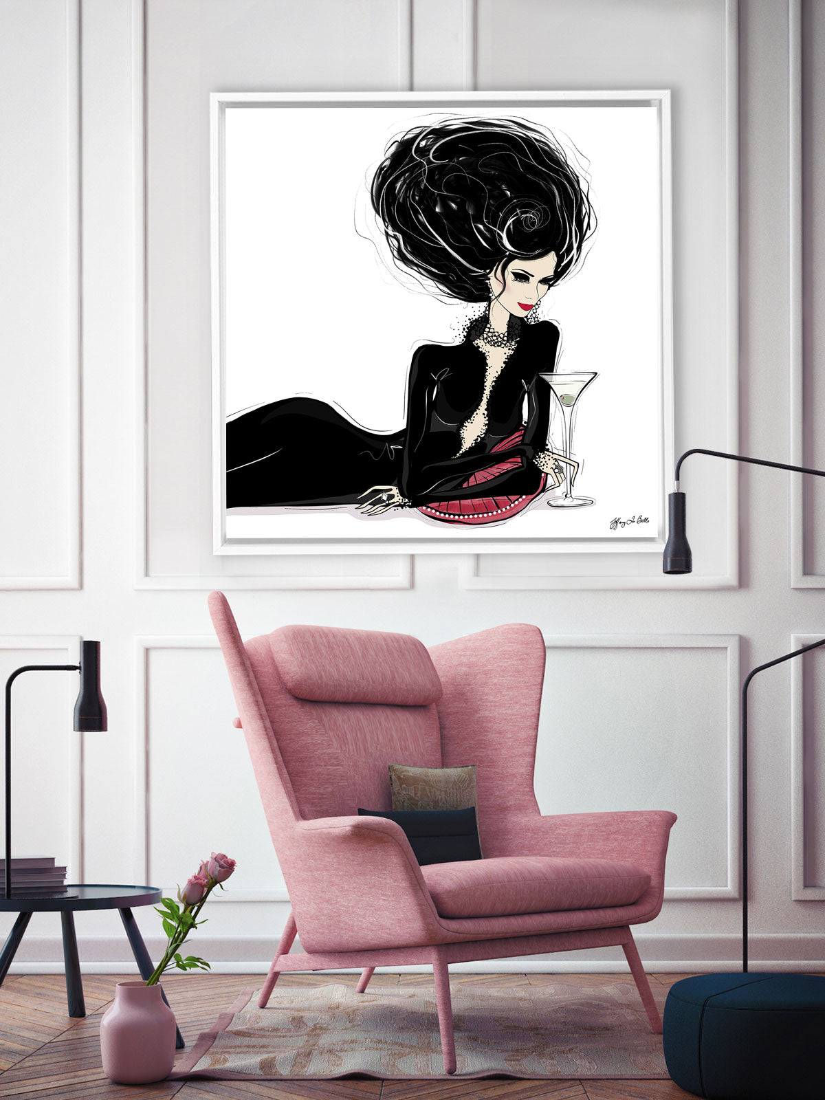 Martini Moments - Illustration - Canvas Gallery Print - Unframed or Framed - Tiffany La Belle