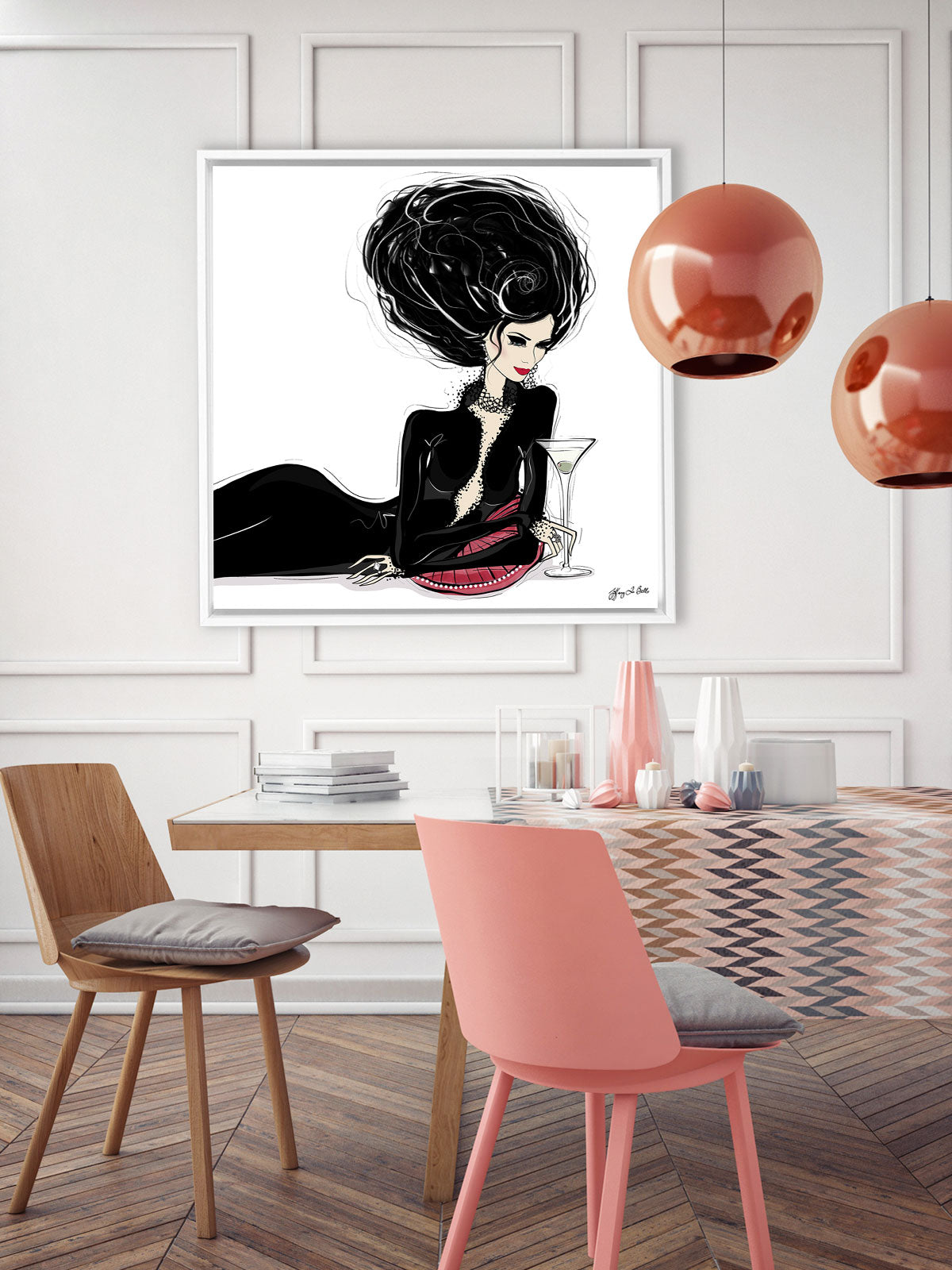 Martini Moments - Illustration - Canvas Gallery Print - Unframed or Framed - Tiffany La Belle