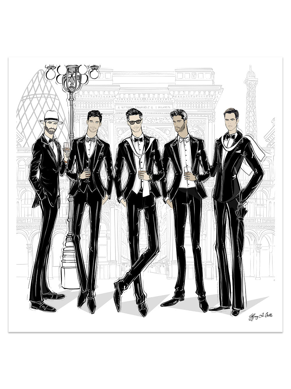 Mens Fashion Week - Illustration - Limited Edition Print - Tiffany La Belle