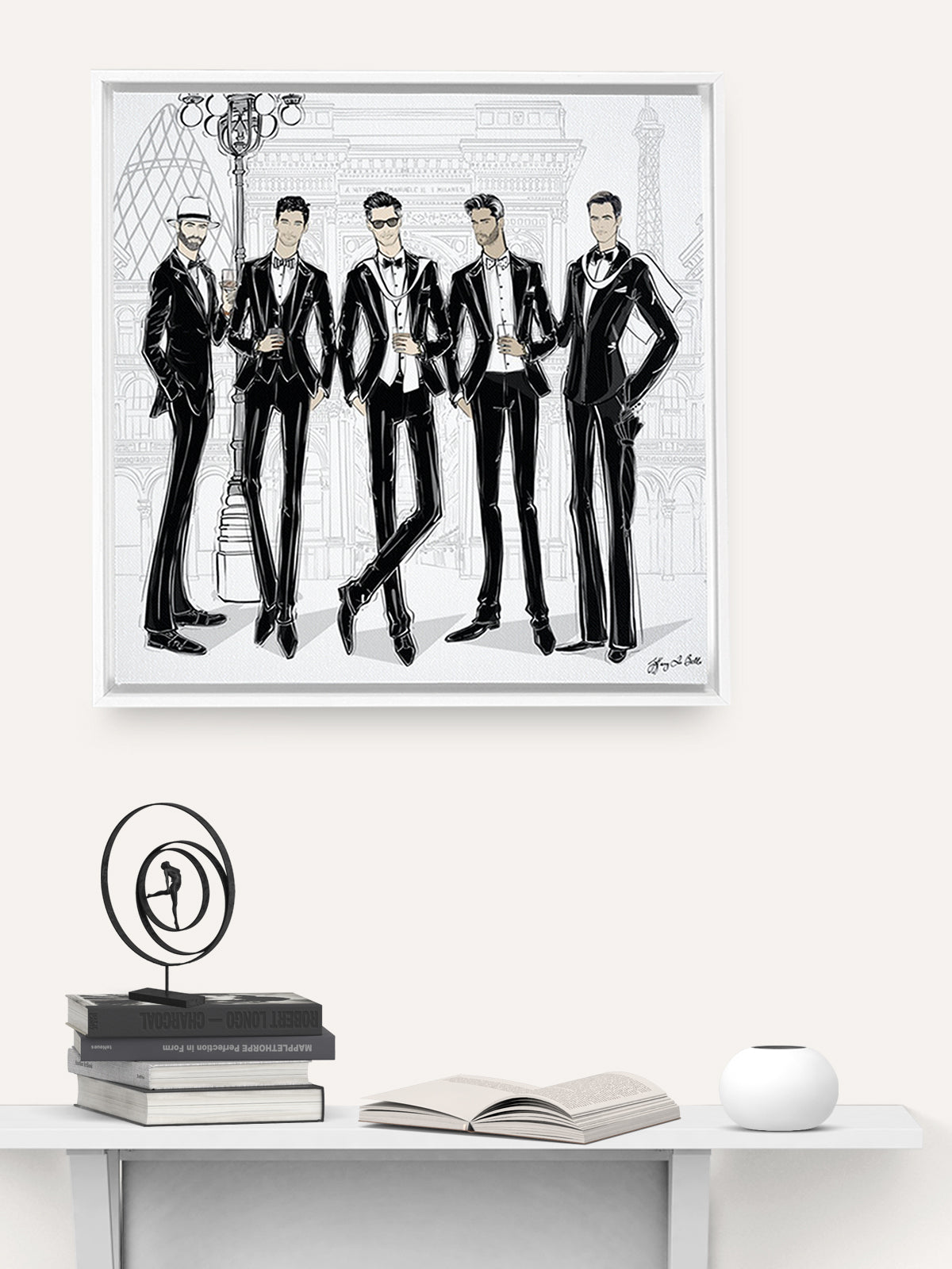 Mens Fashion Week - Illustration - Canvas Gallery Print - Unframed or Framed - Tiffany La Belle