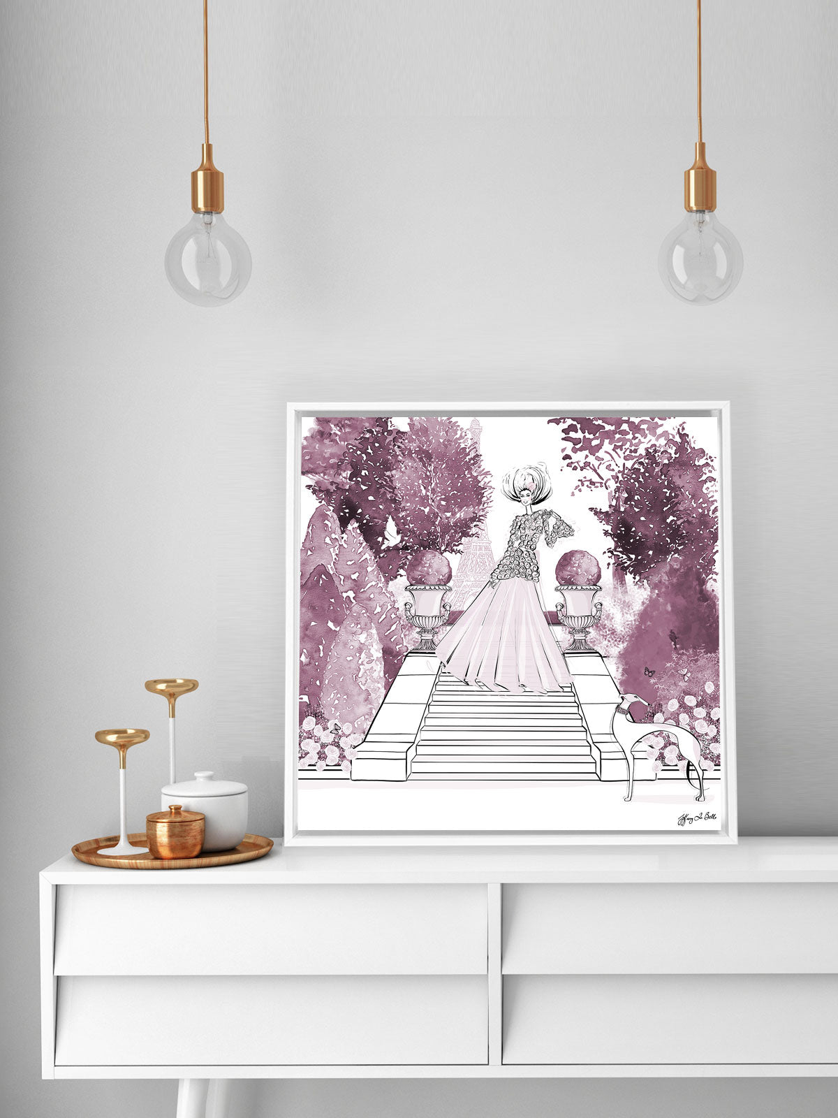 Parisienne Mulberry Garden - Illustration - Canvas Gallery Print - Unframed or Framed - Tiffany La Belle
