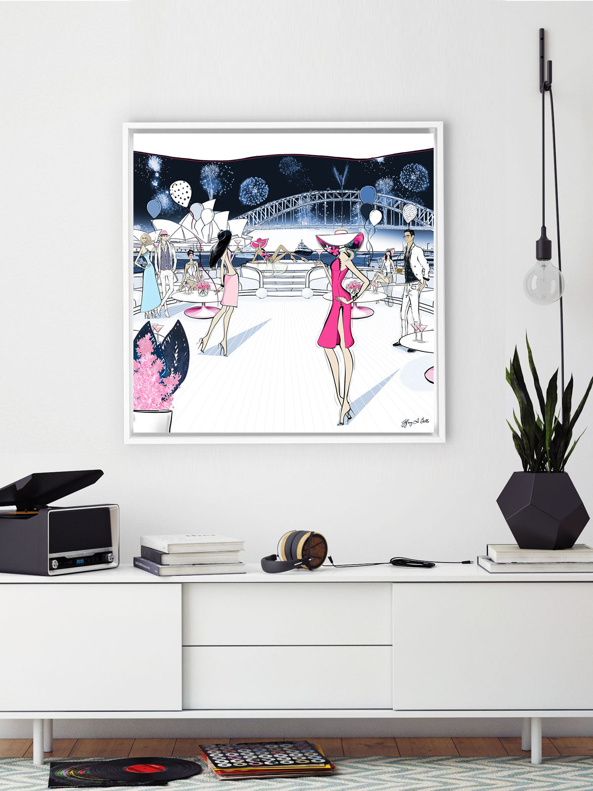 NYE, Sydney, Australia - Illustration - Canvas Gallery Print - Unframed or Framed - Tiffany La Belle