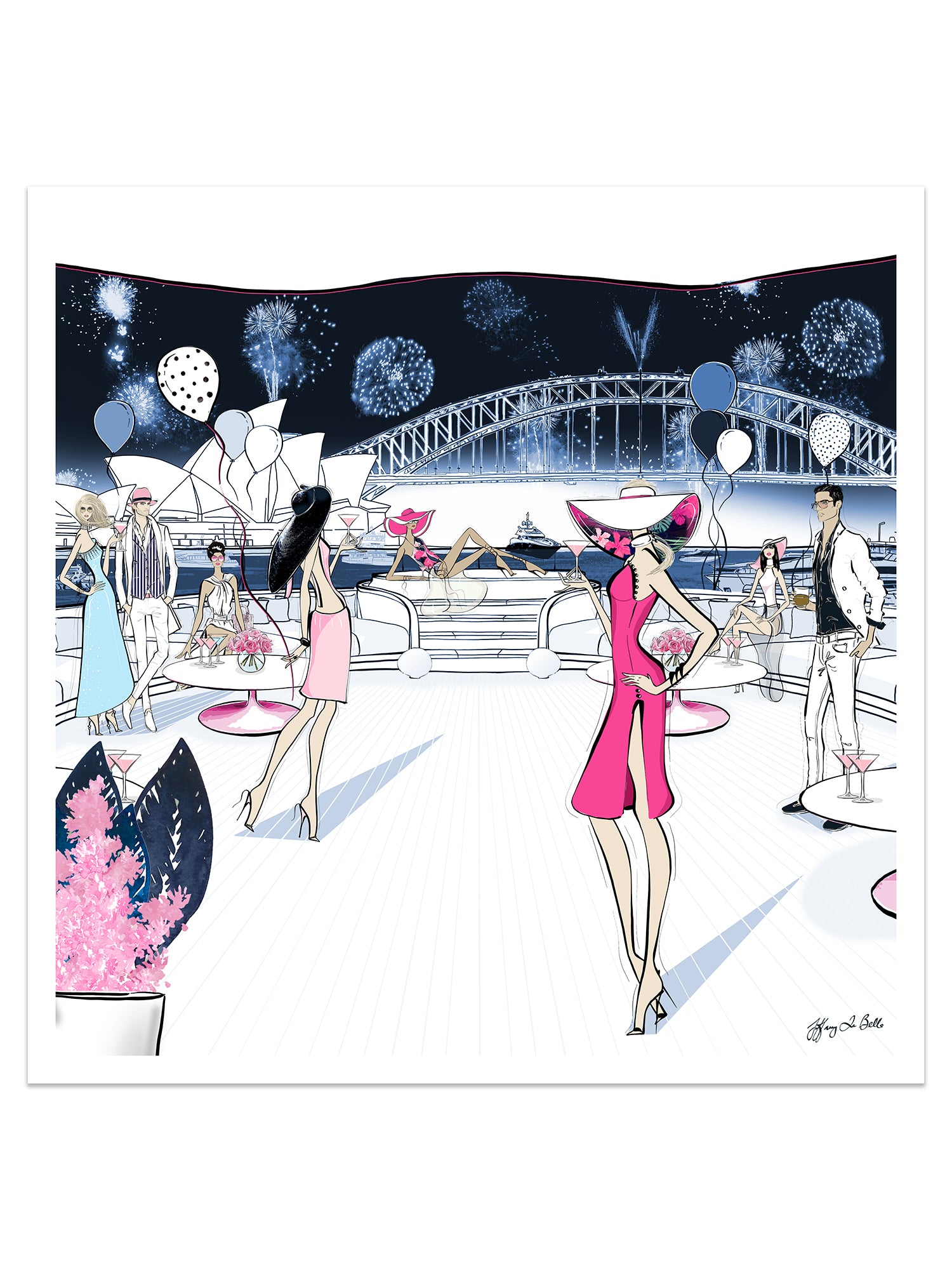 NYE, Sydney, Australia - Illustration - Limited Edition Print - Tiffany La Belle