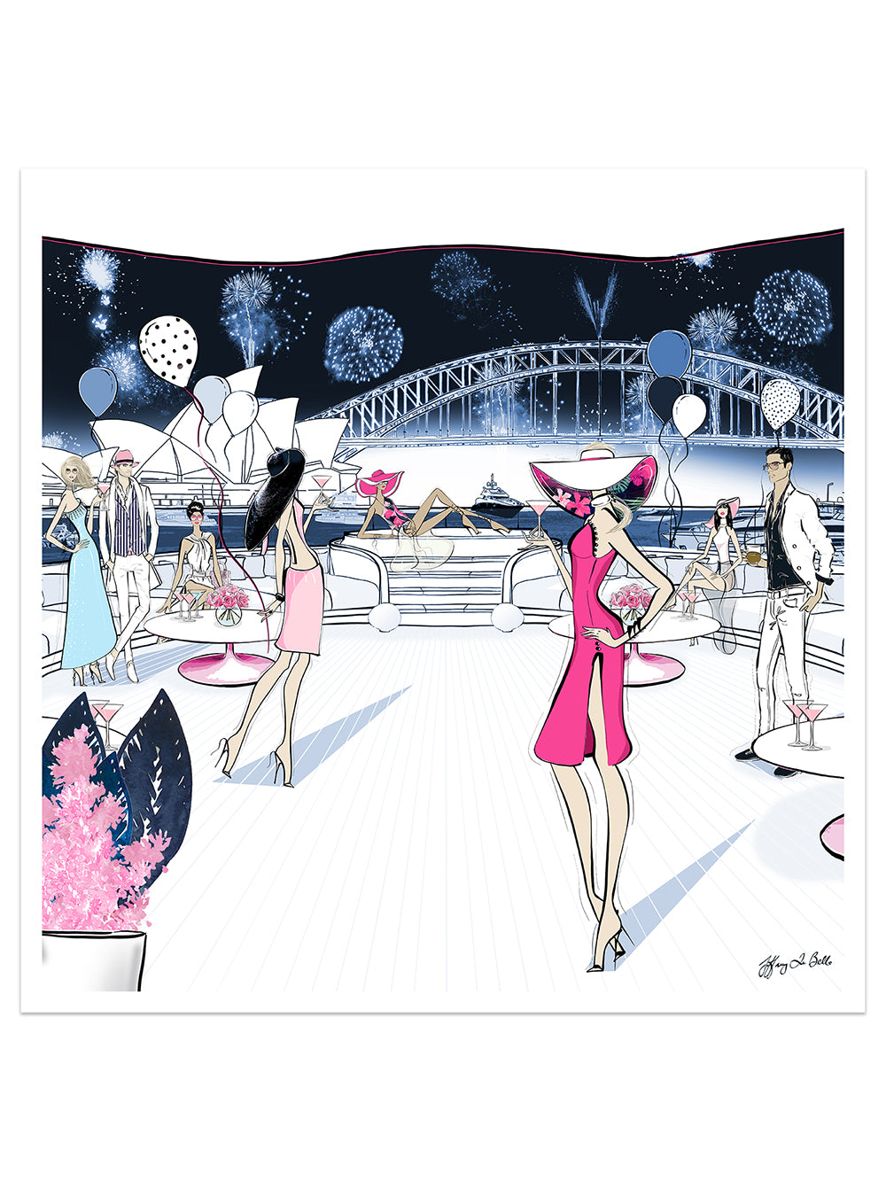 NYE, Sydney, Australia - Illustration - Limited Edition Print - Tiffany La Belle