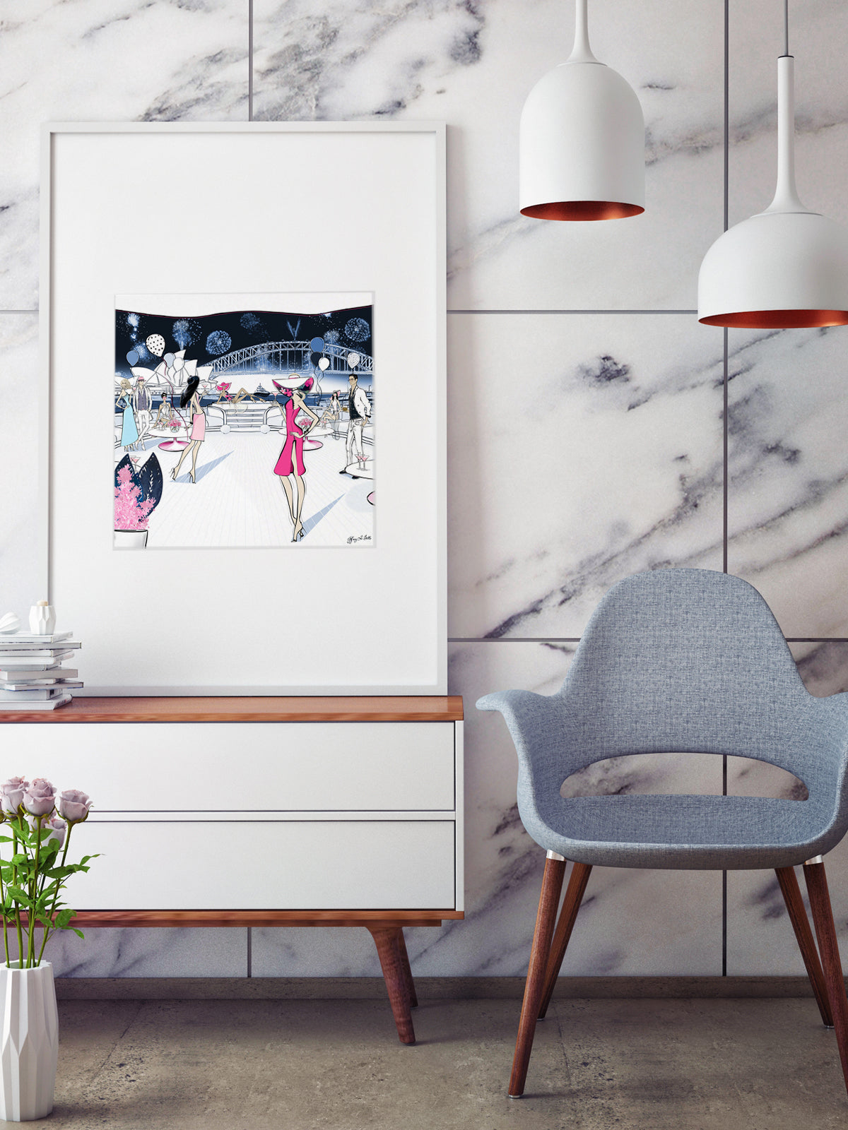 NYE, Sydney, Australia - Illustration - Limited Edition Print - Tiffany La Belle