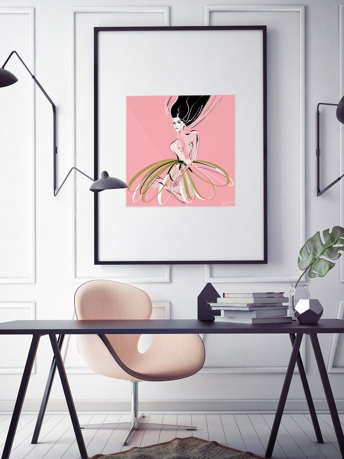 Pink and Pearls - Illustration - Limited Edition Print - Tiffany La Belle