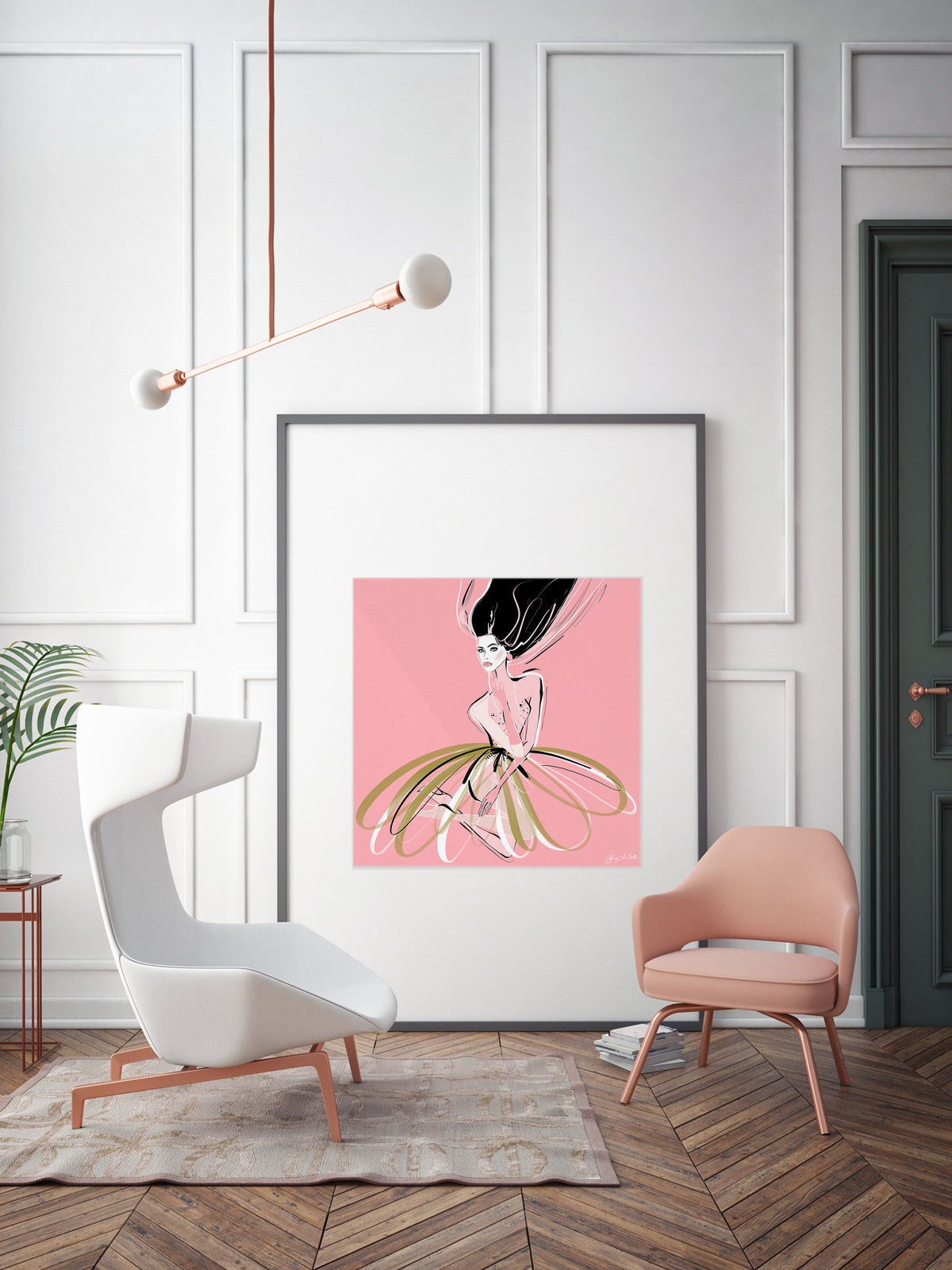 Pink and Pearls - Illustration - Limited Edition Print - Tiffany La Belle